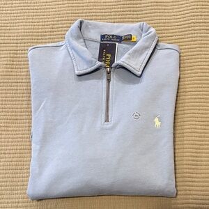 NWT Polo by Ralph Lauren Men's Sky Blue Half-Zip Sweatshirt size XXL
